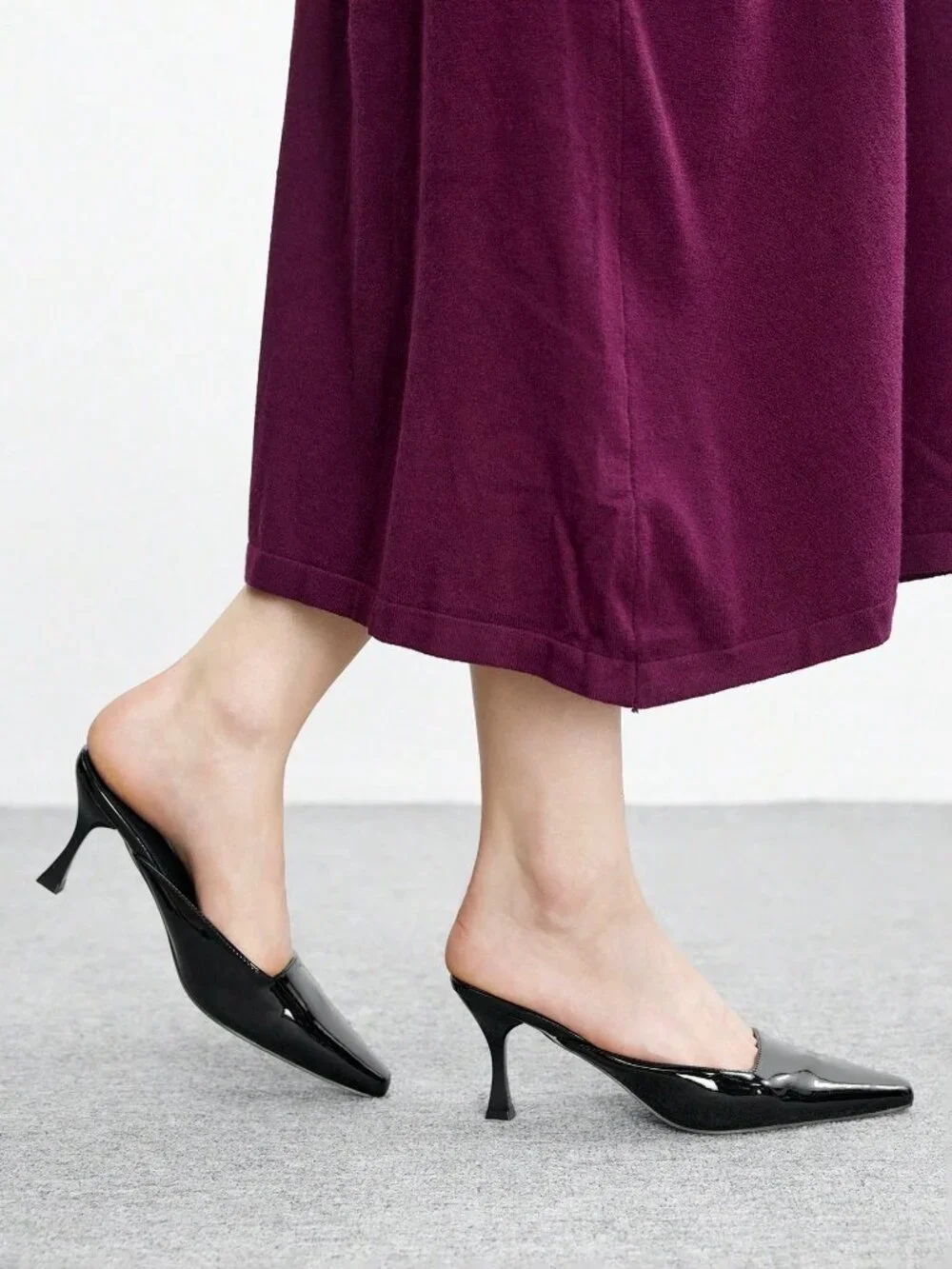 Black Casual Women's Plain Stiletto Heel Court Pumps